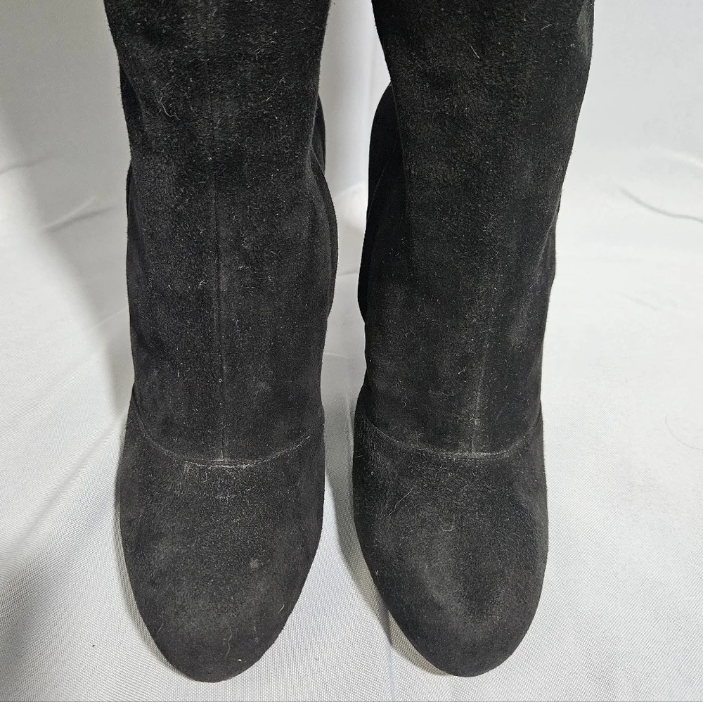 Dolce & Gabbana Designer Black Suede Sexy Zip Up Knee High Boots Size 39/8.5 - Picture 8 of 14